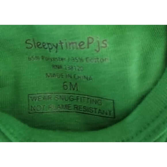 Sleepytime Infant Pajama Set 6 Months Green Dreaming of a White Christmas NEW - Picture 8 of 8